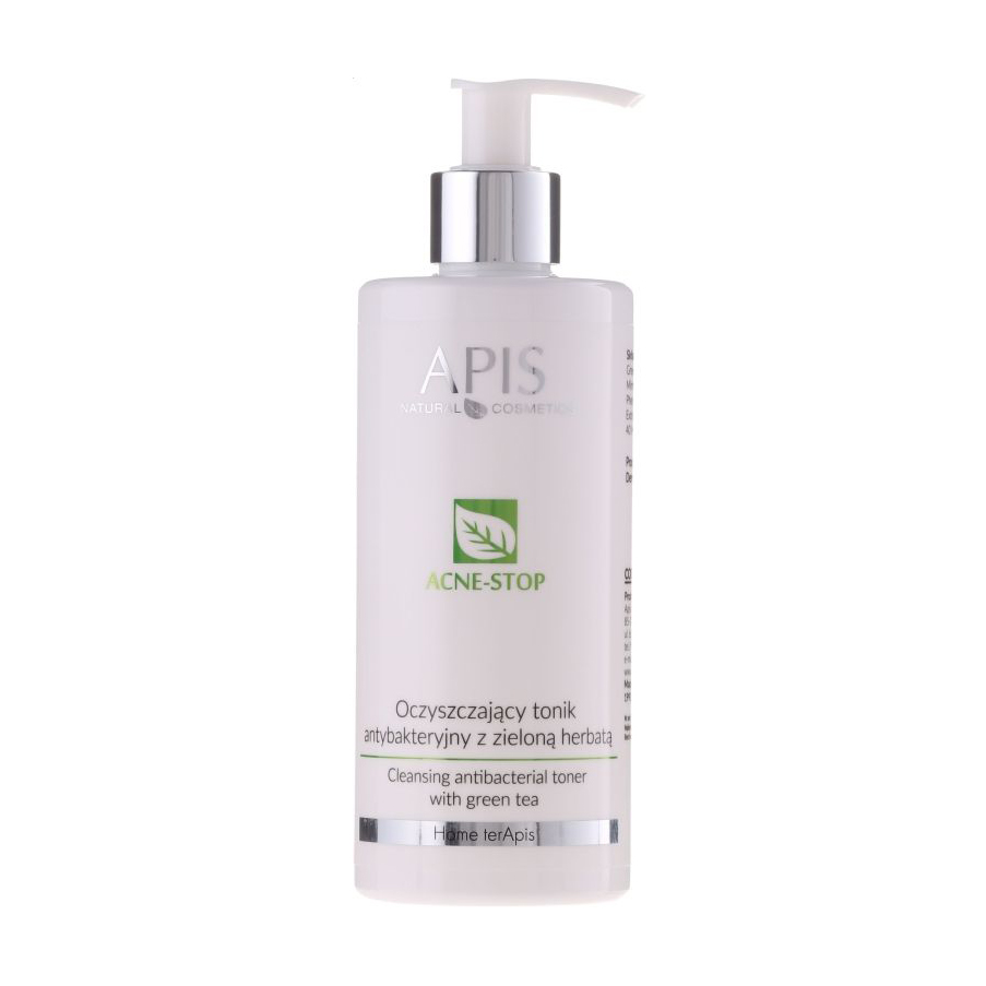 Тонік для обличчя Apis Natural Cosmetics Acne-Stop Home Terapis Cleansing Antibacterial Tonic з екстрактами зеленого чаю, 300 мл